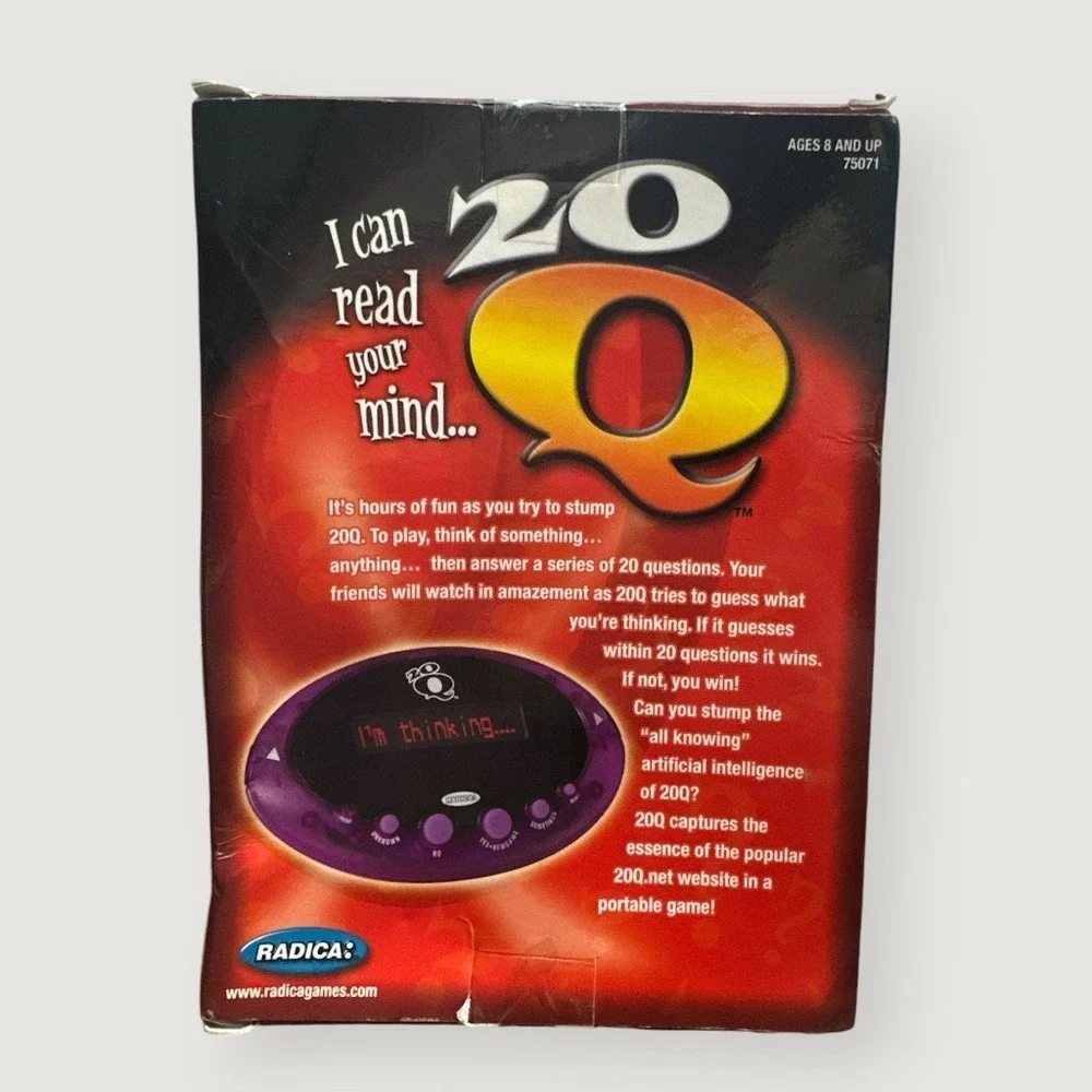 Radica 20Q Handheld Electronic Mind Reading Game Black Blue Model 75071 NIB